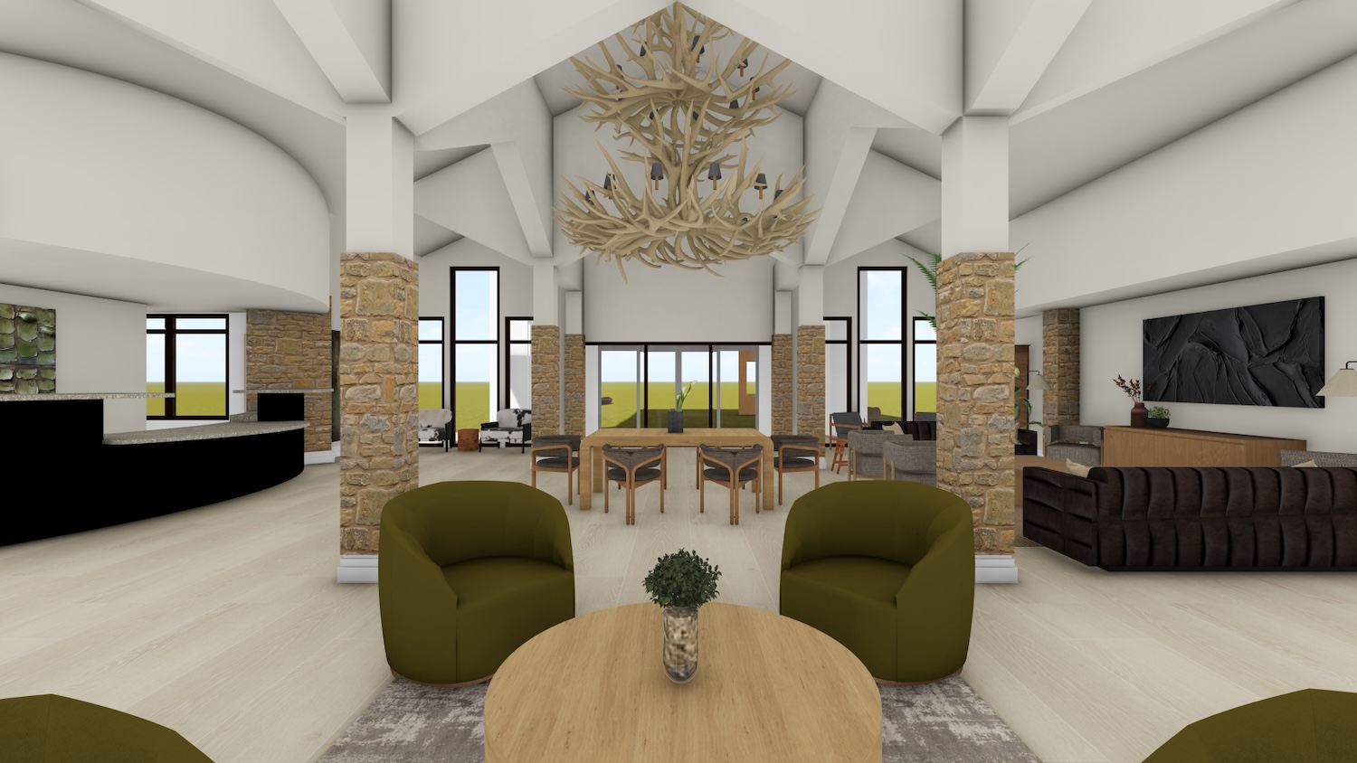 Ironwood Lodge Lobby Rendering